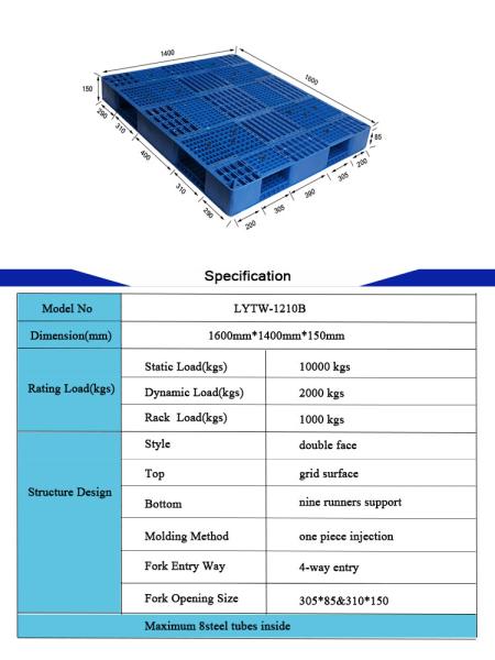 Injection Heavy Duty Plastic Pallet 1400*1600mm Economy Plastic Pallets
