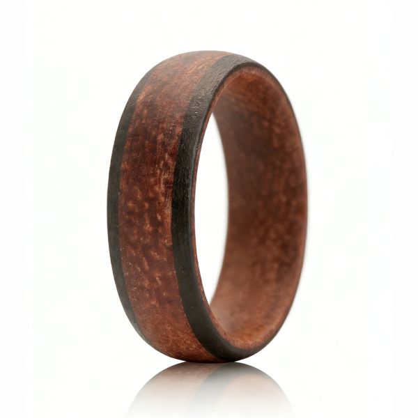 8mm Lightweight Wooden Wedding Band with Handcrafted Finish and Eco-friendly Wood Material