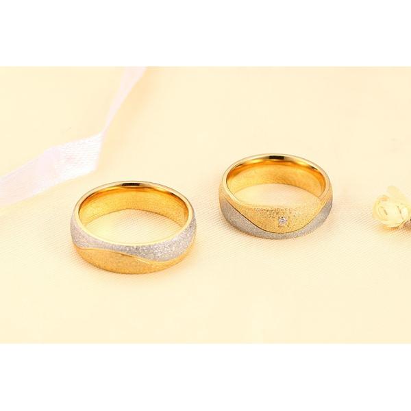 Anillos de acero inoxidable con forma de galaxia de diamante, chapados en oro de 18 quilates y plata, dos tonos, arenados