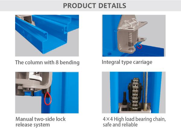 Hydraulic Double Cylinder 4T Two Post Car Lift For Workshop