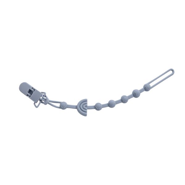 Food Grade Silicone Baby Teething Chain Anti-Drop Toy Safety Pacifier Clip Chain For Infant Teeth Grinding Wholesale