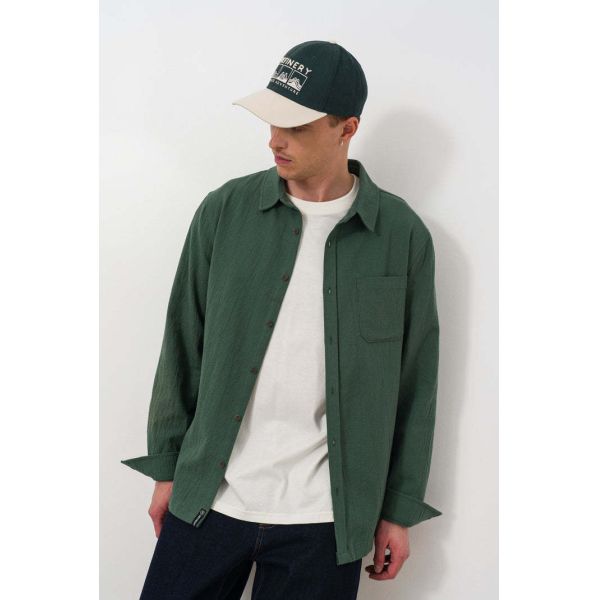 Men's Textured Fabric Button-Up Shirt with Comfortable Fit and Durable Material