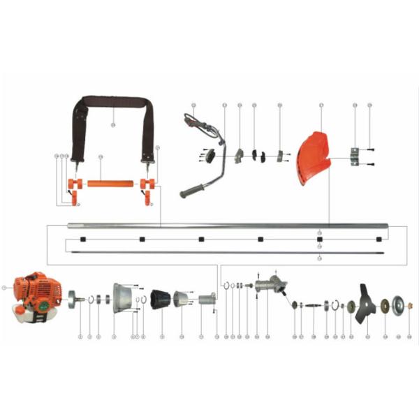 ручной пускатель хода едока засорителя 2 резца щетки 260mm бензина 1.2L