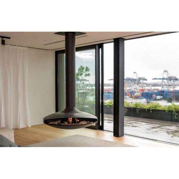 700mm Wood Burning Carbon Steel Hanging Suspended Ceiling Fireplace