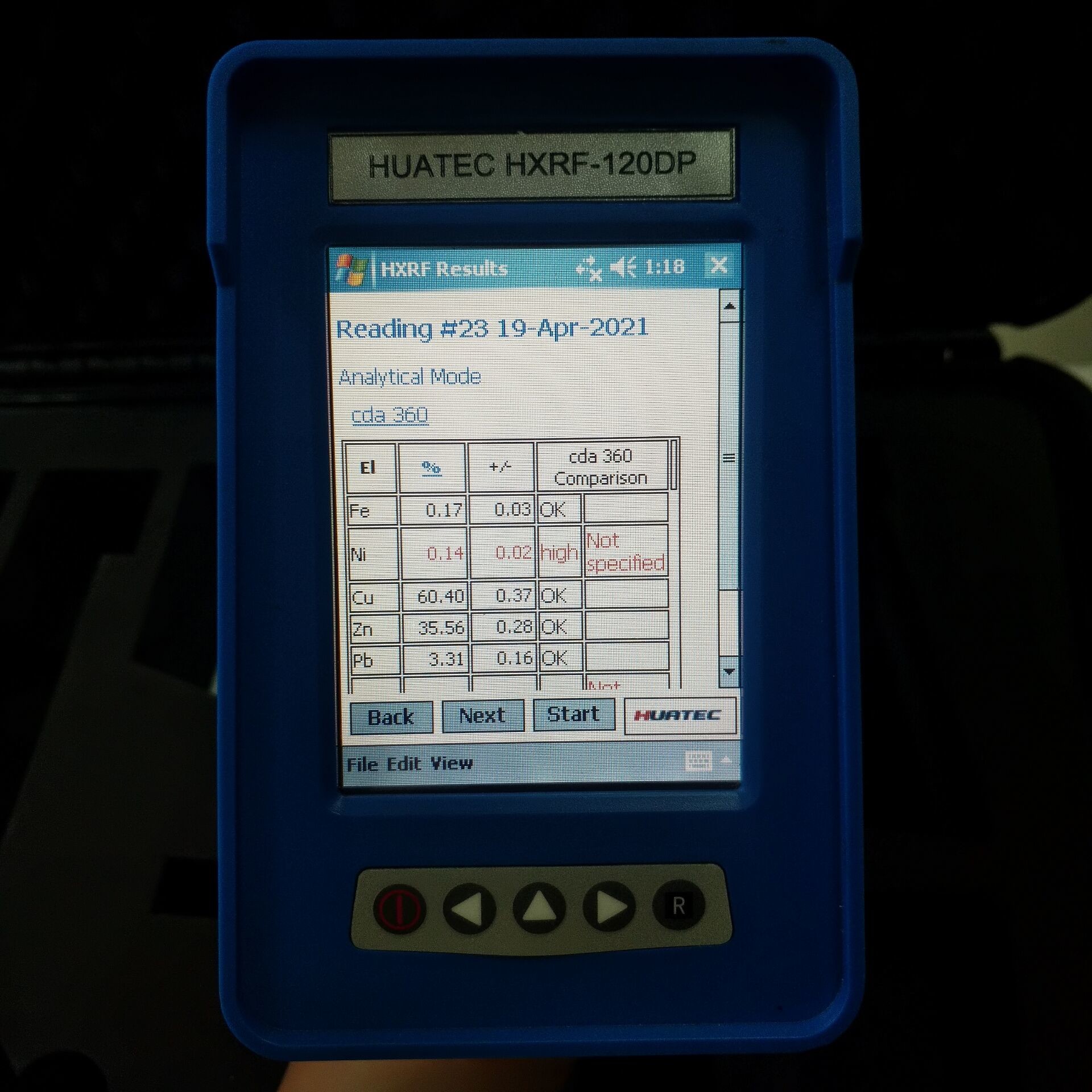 Анализатор сплава металла Bluetooth Xrf оружия Handheld