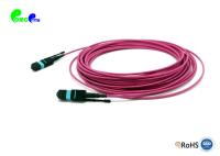 Femelle du câble OM4 12F 3.0mm MTP de tronc de MTP 50/125μm avec la veste en tandem de Tab Magenta LSZH