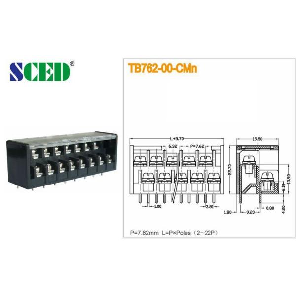 2-22 Poles Electric Barrier Terminal Block Connector 300 Volt