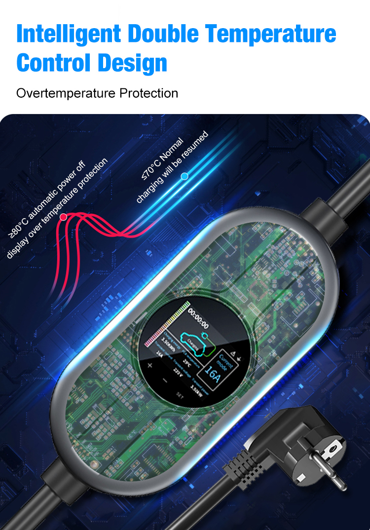 Сенсорный экран 50Hz до 60Hz 32A портативное зарядное устройство для быстрой зарядки