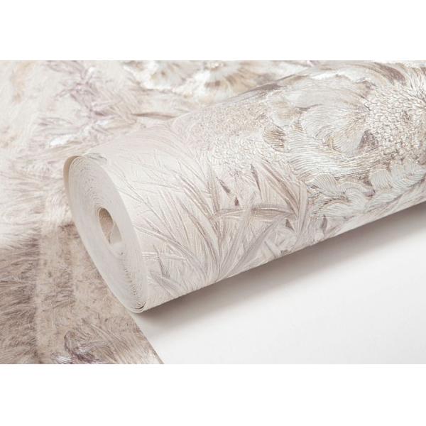 Moisture - Proof Rustic Floral Wallpaper Creamy White For Living Room , Bedroom
