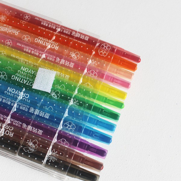 Cheap Price Cartoon Printing 12pcs Twist Crayons for Kids