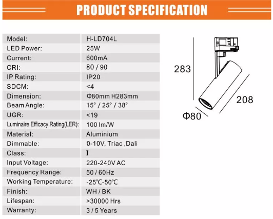 Adjustable Linear Magnetic Track 18wled Track Lights with 6000K Color Temperature CCT