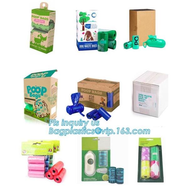 biodegradable plastic pet cat dog waste bag drawstring dog poop bag leak-proof pick up bag, Refill and Leash Clip Degrad