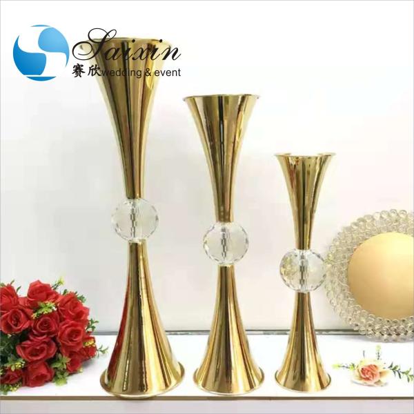 Небольшая кристаллическая ваза с цветами для свадебных центров 90 см