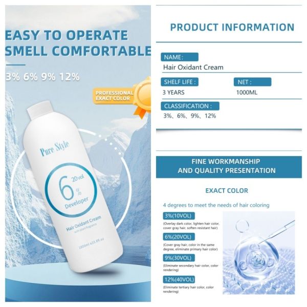 Wholesale Peroxide Developer Raw Material  Natural Hair Oxidant Cream OEM/ODM 50kg/100kg/120kg/150kg Hair Dye Factory Supply
