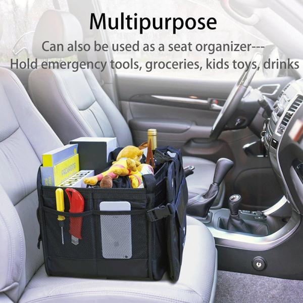 Multipurpose Vehicle Trunk Organizer For Emergency Tools / Groceries