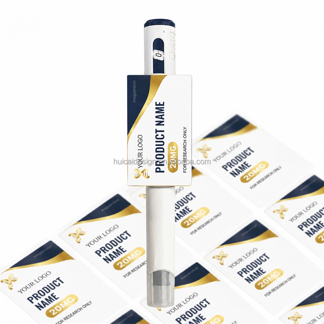 Your Design Peptide Bottle Labels Biotechnology Sample Bottles Small MOQ Factory Price Alcohol Resistant Waterproof