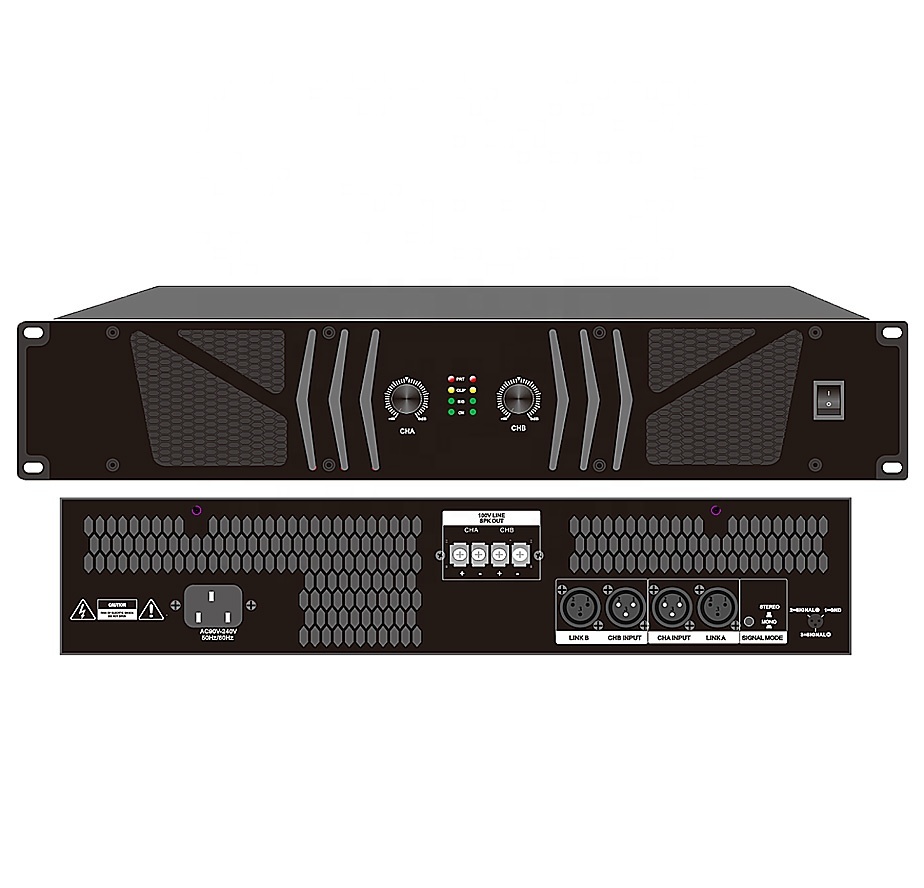 1500w PA Amplifier 2 Channel Power Amplifier Class D Broadcast Amplifier