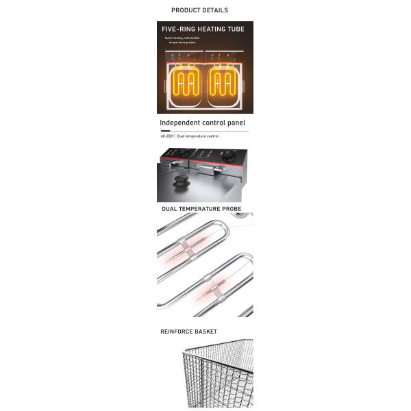 2 резервуара 2 корзины 2 л Торговая картофельная фритюрная фритюрная электрическая глубокая фритюрная фритюрная индейка