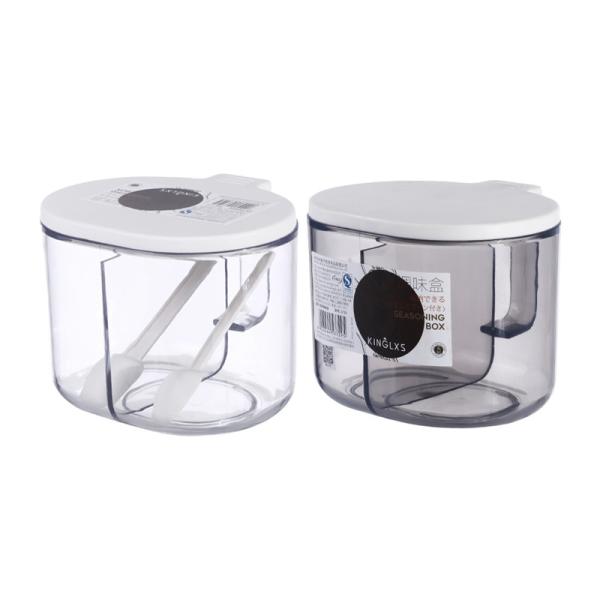 2/3 compartment PP Plastic Flavoring Containers With A Spoon