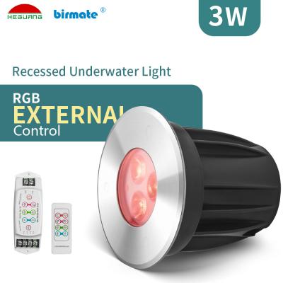 luz conduzida subaquática da piscina das luzes do controle de Extenal da cor de 3W RGB