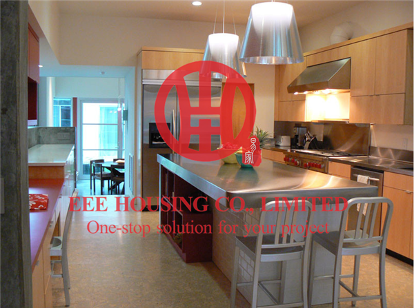 Customized Modern Laminated Wood Grain Color Kitchen Cabinet with Excellent Design and Quality