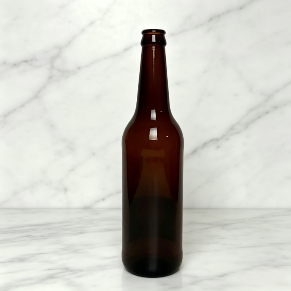 Durable Glass Beer Bottles 500ml Crown Cap Amber Flint Craft Brew Container 420g CY-506
