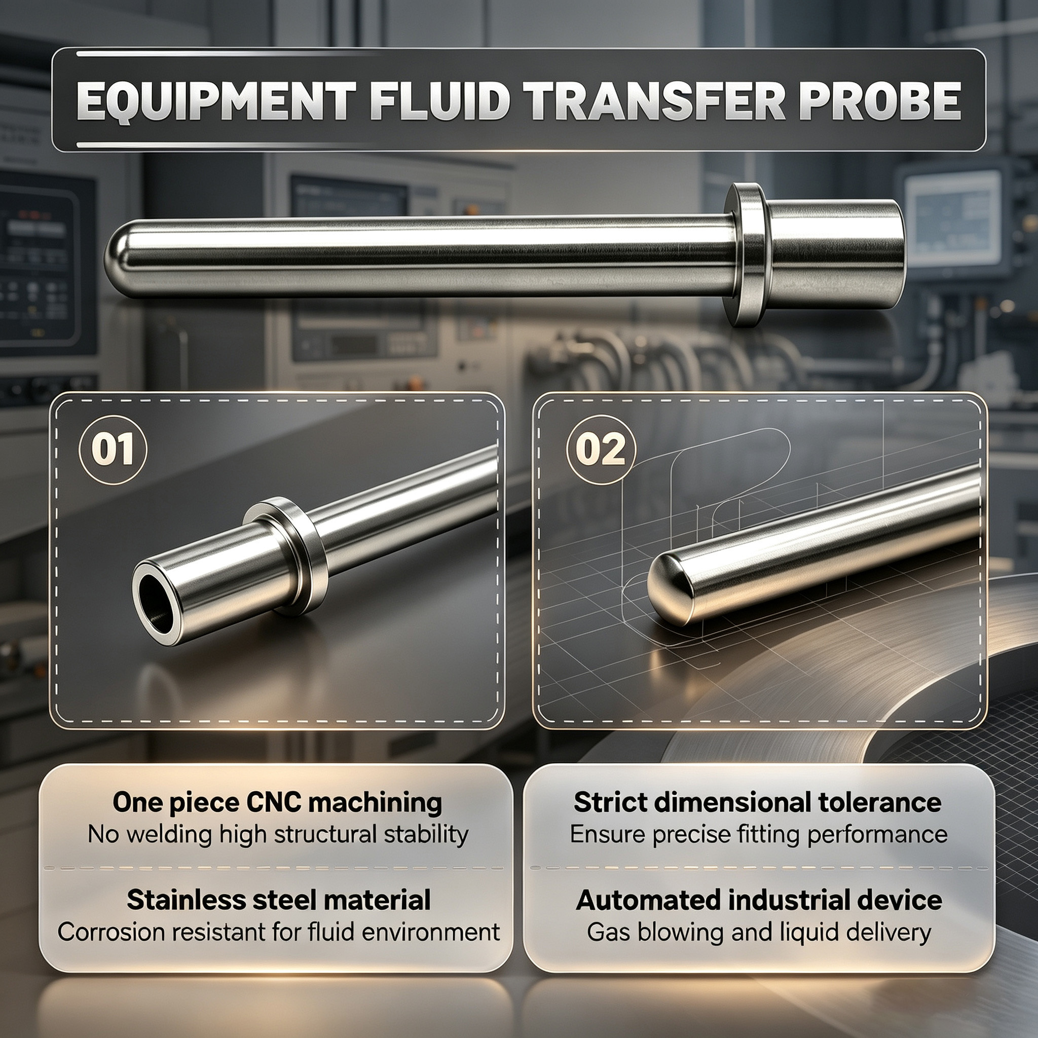 Customized Flange Stop Sleeve Tube With Polished Round End