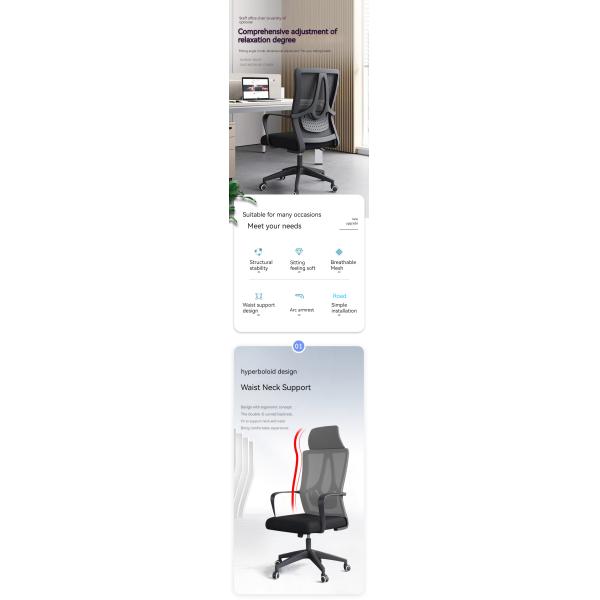 Office Furniture Modern Workplace Chairs No Handrail Optional Rolling and Fixed Furniture