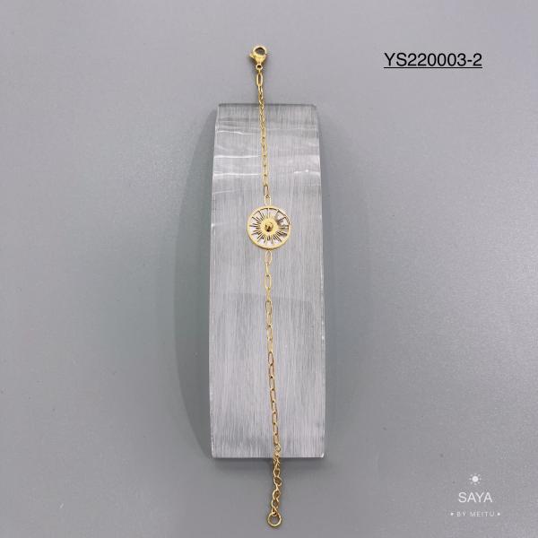 Luxury Brand Jewelry Set Stainless Steel Sun Pattern Bracelet pendant necklace