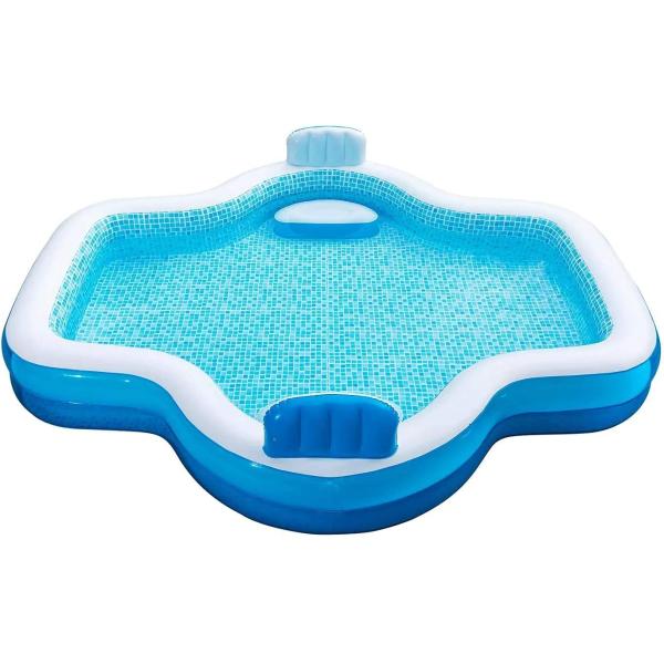 Family Fun Guaranteed with AJUNION 10ft Inflatable Pool and 2 Air-cushioned Backrests