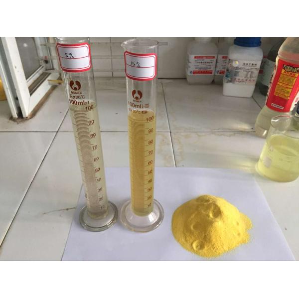 Produits chimiques d'épuration de l'eau de PAC 30% de poudre de Yelllow pour le traitement de l'eau en Indonésie