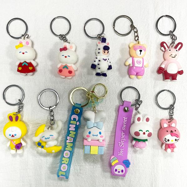 Promotional Business Gift Personalized 2D Keychains Custom 3D Soft PVC Rubber Keychain Plastic Key Chains