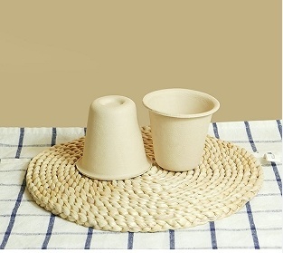 Water-Based Barrier Coating Paper Cups in White Bamboo Fiber for Customized and Needs