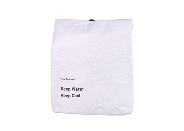 Personalized White Tyvek Insulated Cooler Lunch Bag Keeps Food Cold And Warm