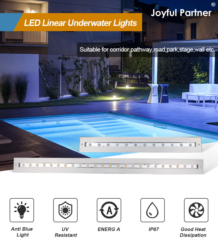 Линейный светофор IP68 наружной водонепроницаемой нержавеющей стали DMX512 RGB+3000k Подводный свет