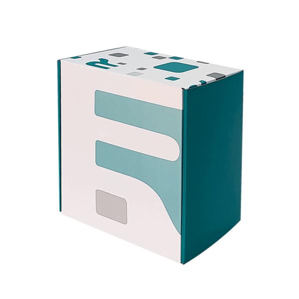 Tamaño personalizado Logotipo Cajas de envío de correo mixtas de color blanco y azul Cajas de correo corrugadas reciclables Kraft