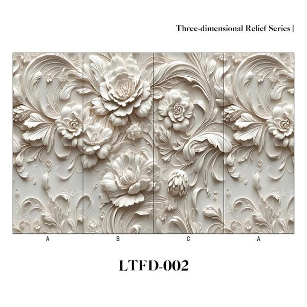 3D Relief PVC Feature Wall Panel Customizable Realistic Patterns