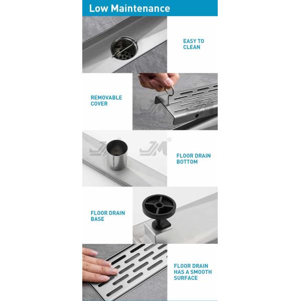 OEM Linear Shower Floor Drain With Hair Strainer Satin Polished Finish