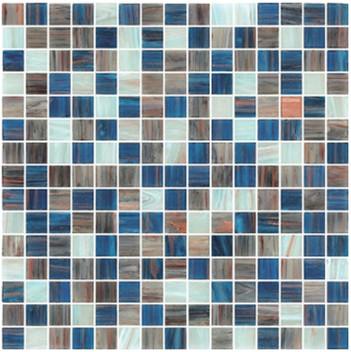 Light blue blend with gold line glass mosaic mix pattern paper and mesh