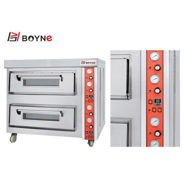 Double Layer Stainless Steel Deck Oven 220v Gas Pizza Baking Equipment
