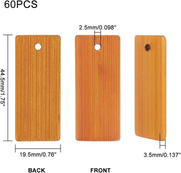 Ecofriendly Bamboo Chip DIY Keychain Bamboo Pendant Wooden Crafts Blank Chips