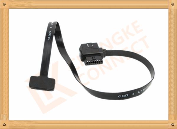 Black 16 Pin Male To Female Obd2 Adapter Cable CK-MF16A01 For Automotive