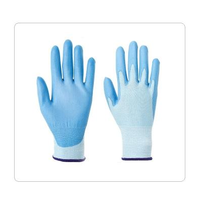 A palma azul do plutônio do exame do laboratório que reveste o calibre de HPPE 18 cortou luvas resistentes da segurança