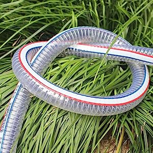 Steel Wire Suction PVC Flexible Tubing High Pressure UV Chemical Resistant Thick Vinyl Hose Tube, 10 FT