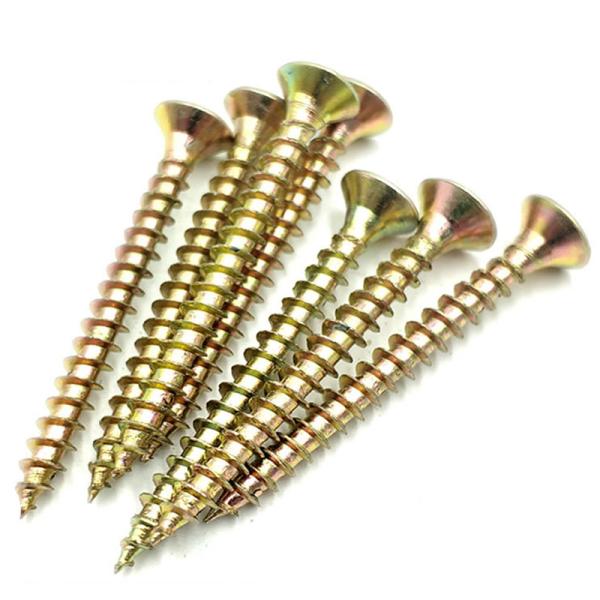 /Blanco del tornillo del conglomerado la cabeza avellanada cinc amarillo DIN7505 endurece los muebles del MDF