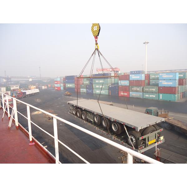 Suspensión mecánica/aire 3 Ejes Contenedor lateral cargador bajo vehículo largo semirremolque