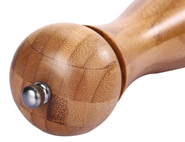 Burnished Bamboo Salt And Pepper Mills , Wooden Pepper Mill Grinders With Ceramic Mechanism