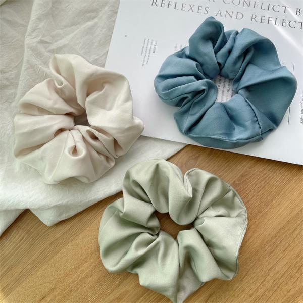 Acetate satin large girls scrunchie headdress Japanese Korean texture cloth loop tie hair rope wholesale