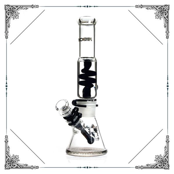PHOENIX STAR Freezable Coil Beaker Bottom Glass Bong Smoking Water Pipe