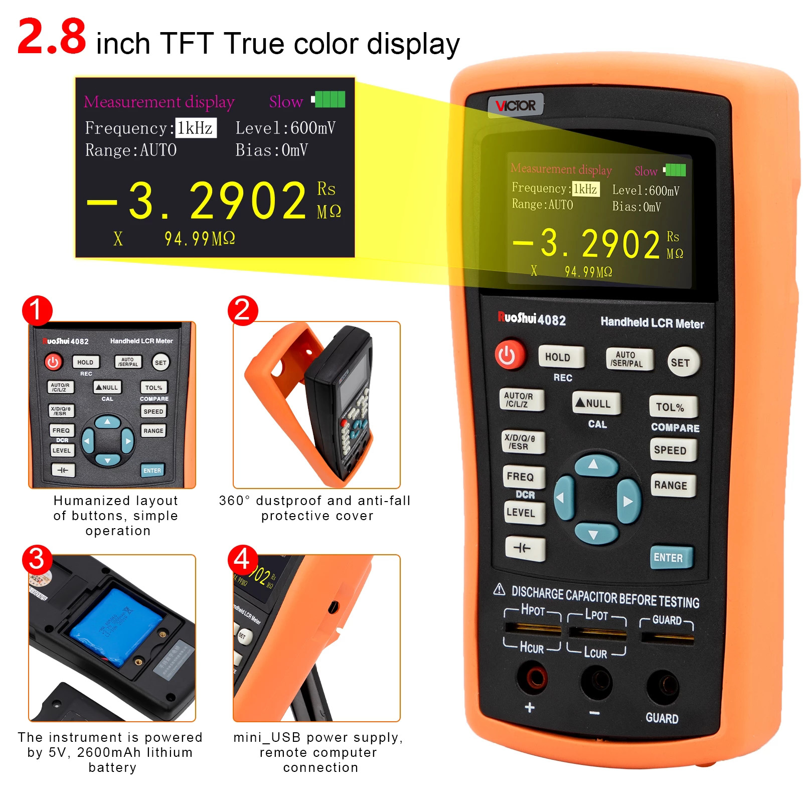 4080 Handheld метров LCR цифровых